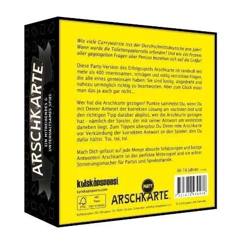 Arschkarte Wer hat die Arschkarte gezogen? *Party-Edition* - Pegasus Spiele - PEGASUS KYL43048 Produktfoto - Pegasus Spiele - Arschkarte Wer hat die Arschkarte gezogen? *Party-Edition* - Modell PEGASUS KYL43048