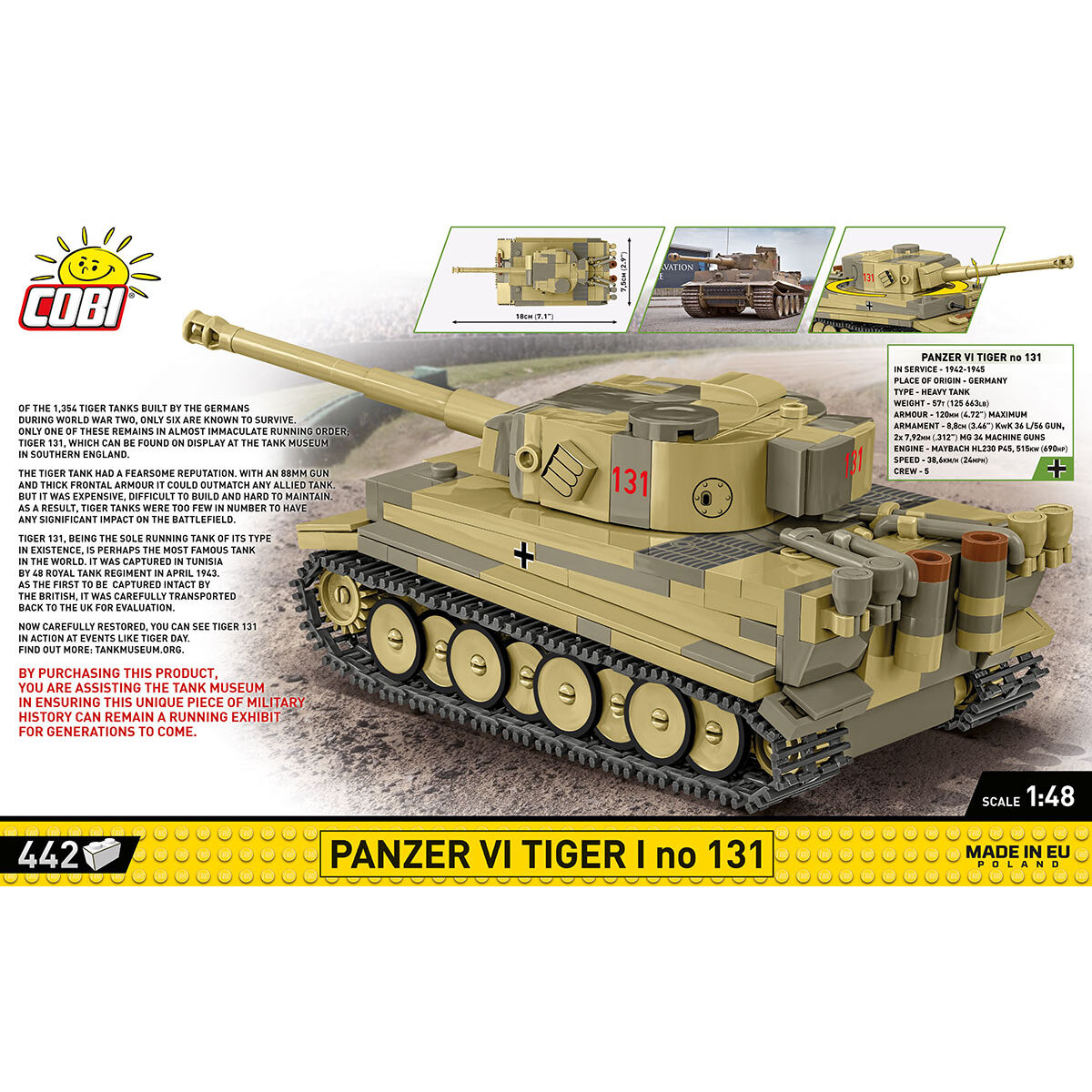 COBI 2734 - PANZER VI TIGER I NO 131, 1:48 - Bild 4 COBI 2734 - PANZER VI TIGER I NO 131, 1:48 - Bild 4