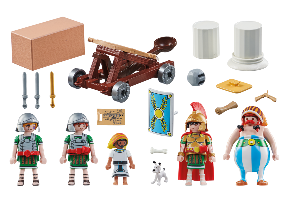 PLAYMOBIL 71268 Asterix: Numerobis und die Schlacht um den Palast Asterix Person, Kiste, Baby, Maschine, Rad