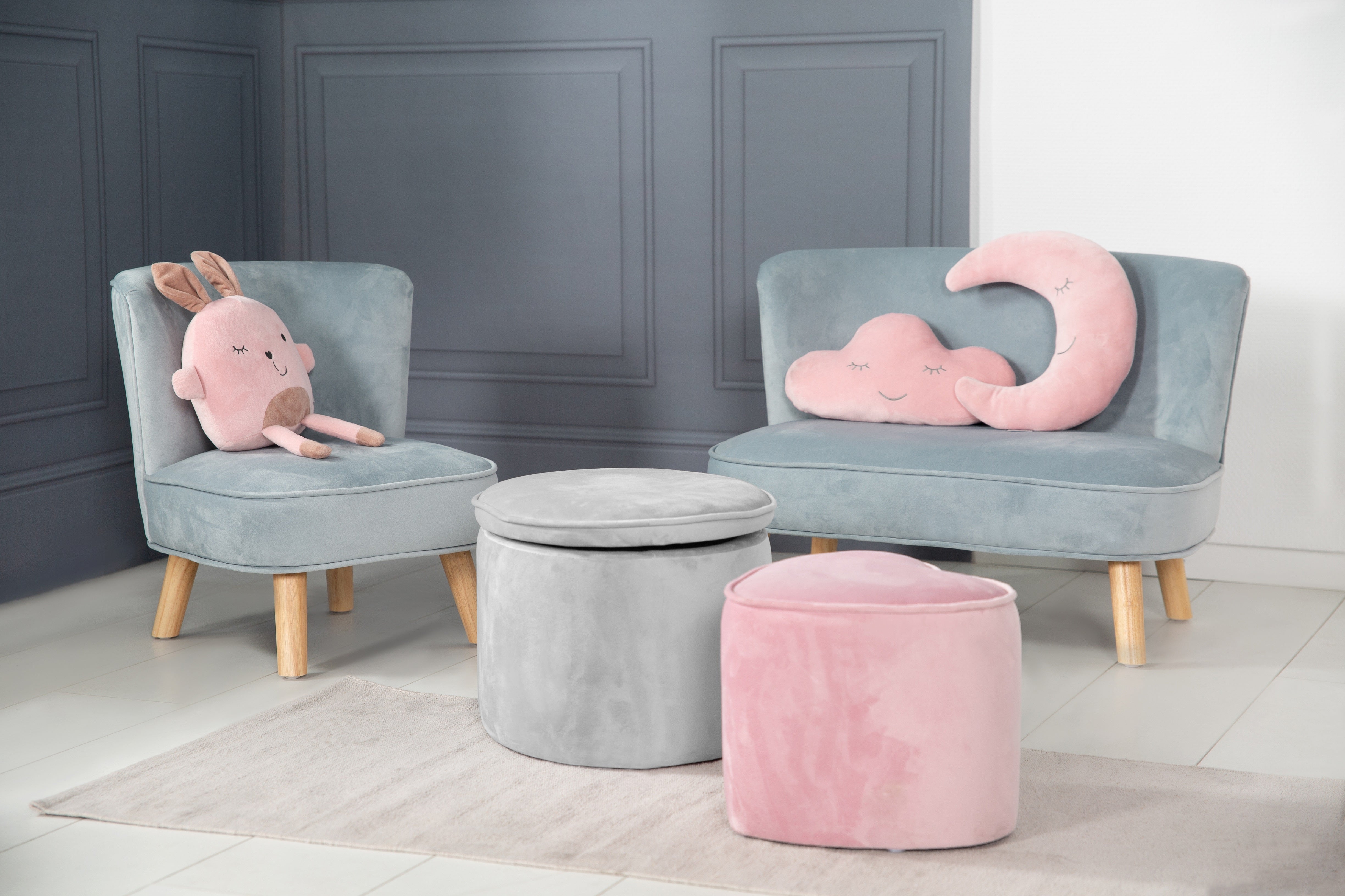 Roba 450140GA Kinderhocker oval mit Aufbewahrung grau – Spielmöbel - Bild 7 Roba 450140GA Kinderhocker oval mit Aufbewahrung grau – Spielmöbel - Produktbild 7