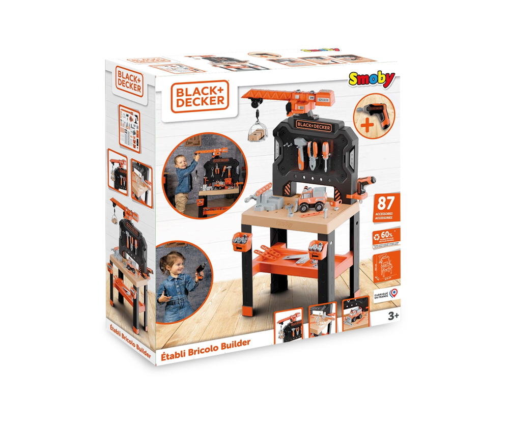 Smoby Smoby Black+Decker Werkbank mit Kran Smoby Smoby Black+Decker Werkbank mit Kran