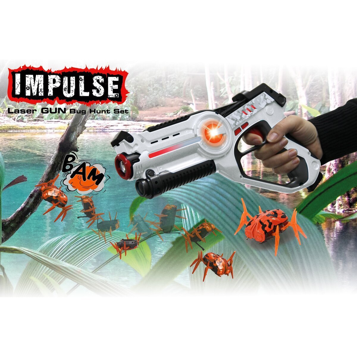 JAMARA Impulse Laser Gun Bug Hunt Set weiss/orange ab 8 Jahren JAMARA Impulse Laser Gun Bug Hunt Set weiss/orange ab 8 Jahren