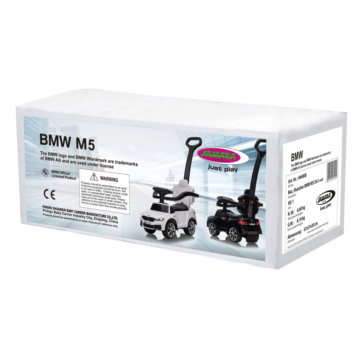 JAMARA Rutscher BMW M5 schwarz 2in1 mit Schubstange ab 12 Monaten