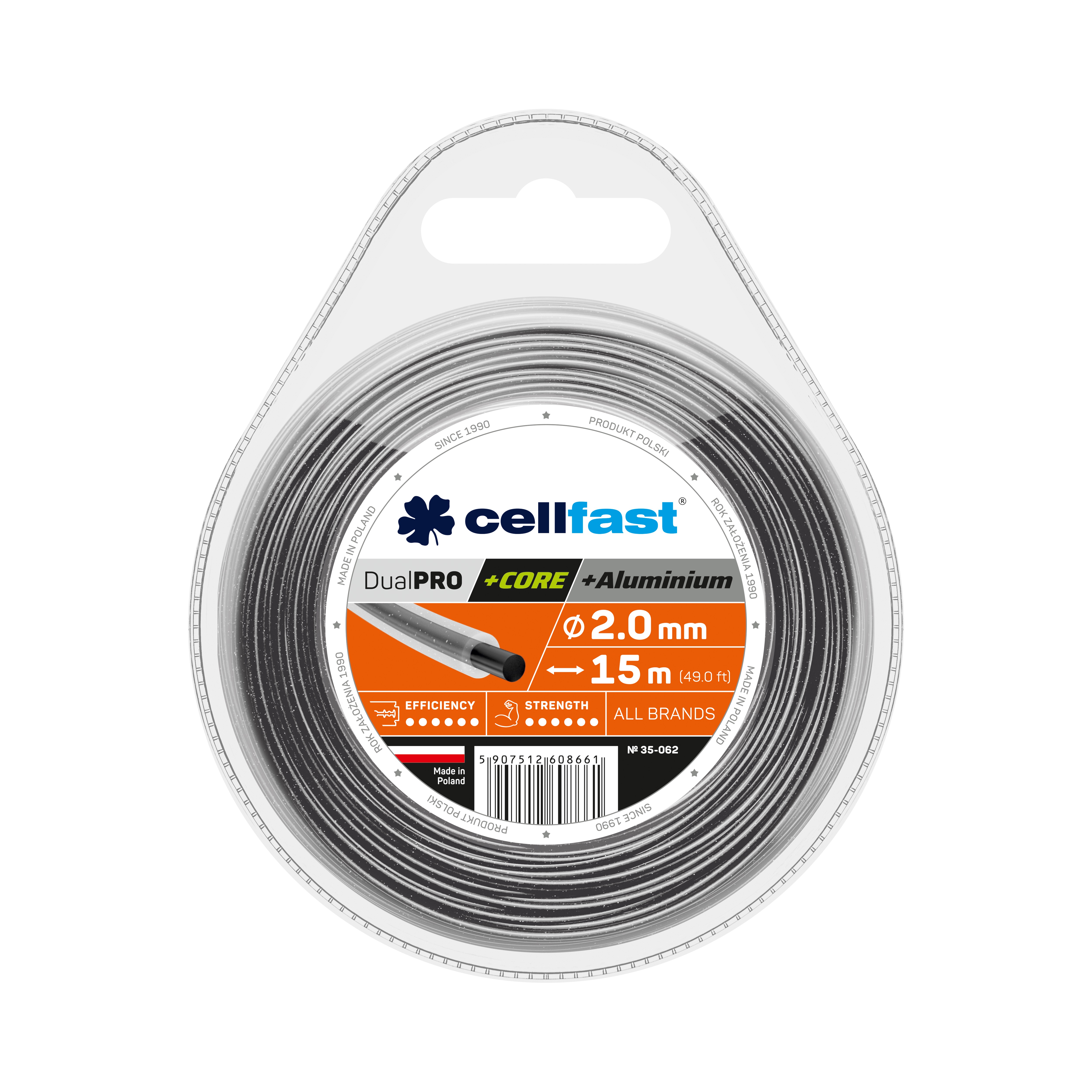 Cellfast DUAL PRO Mähfaden mit Kern 2,0 mm 15 m rund Cellfast DUAL PRO Mähfaden mit Kern 2,0 mm 15 m rund