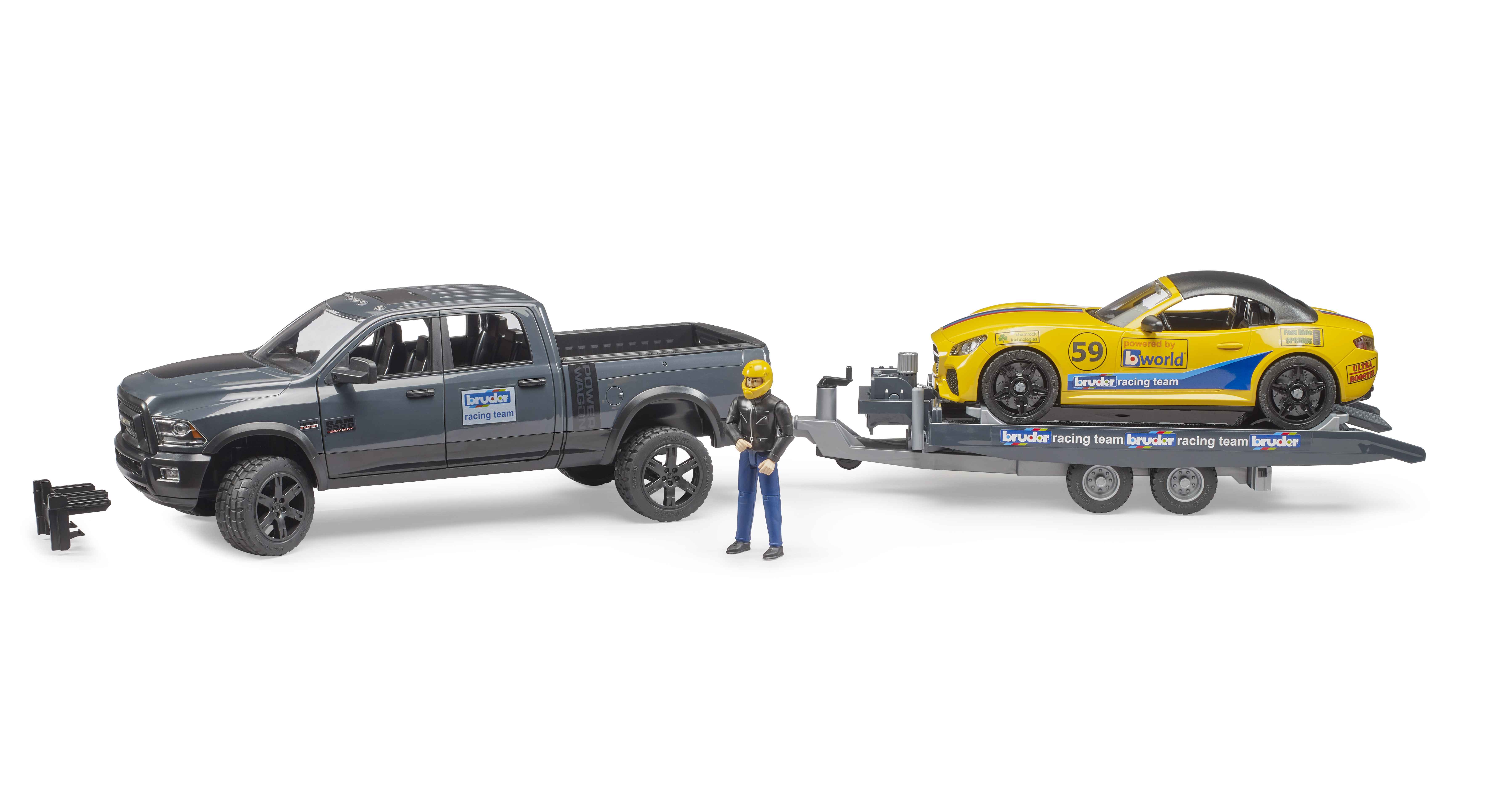 BRUDER 02504 - RAM 2500 Power Wagon und Roadster Bruder Racing Team