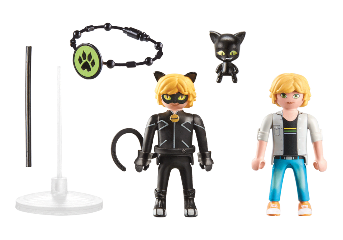 PLAYMOBIL 71337 Miraculous: Adrien & Cat Noir Figur, Person, Gesicht, Katze, Haustier
