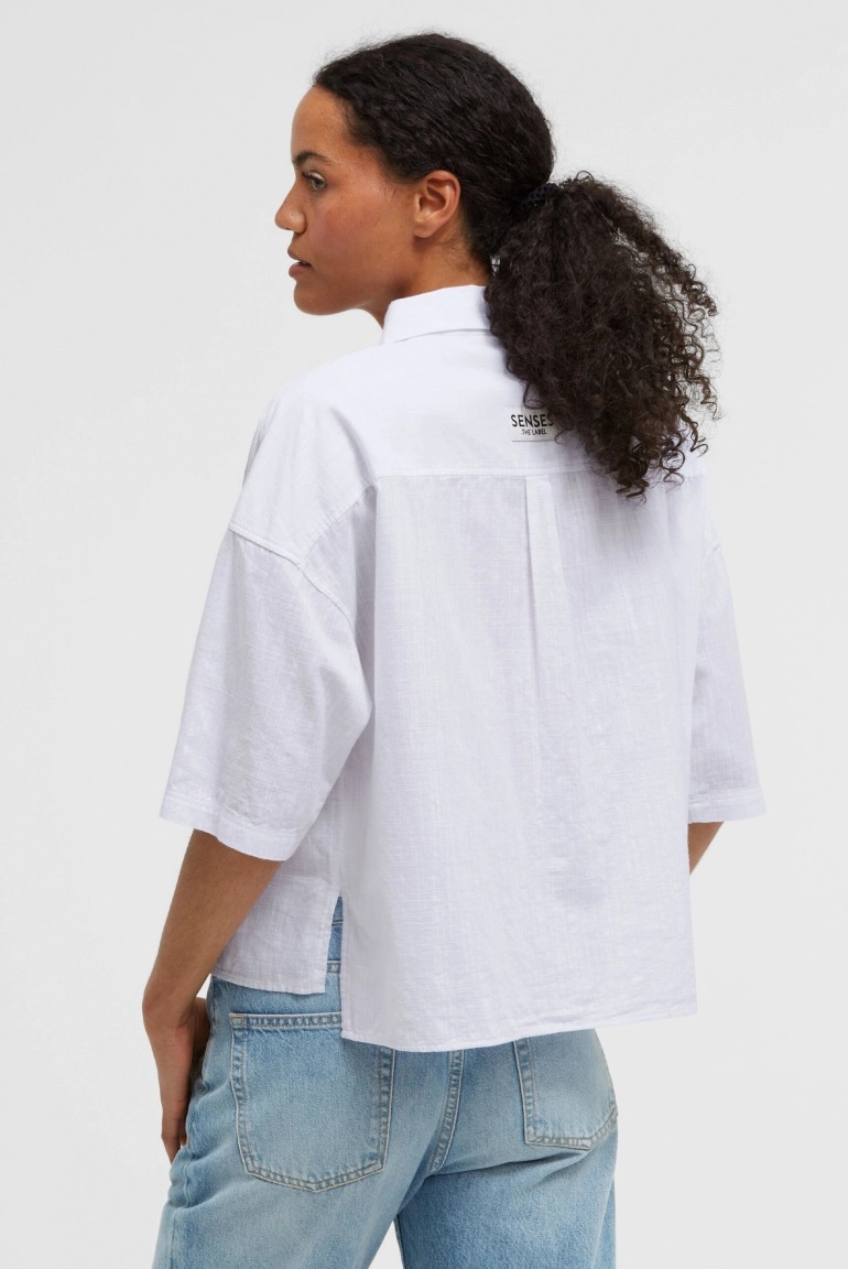 SENSES Kurzarm-Bluse B:EL Cropped opticwhite