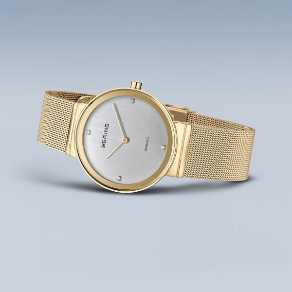 Bering 10135-334 Damenuhr, Milanaise, Gold/Weiß Bering 10135-334 Damenuhr, Milanaise, Gold/Weiß