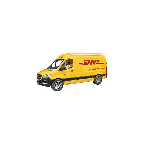BRUDER 02671 - MB Sprinter DHL mit Fahrer Umzugswagen, Transport, Transporter, Fahrzeug