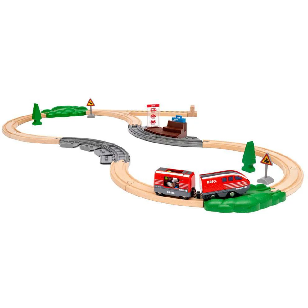 BRIO, World, 36102, Zugset, mit, Rückziehmotor, |, Zugset-Zubehör, für, Kinder, ab, 3, Jahren BRIO World 36102 Zugset mit Rückziehmotor | Zugset-Zubehör für Kinder ab 3 Jahren