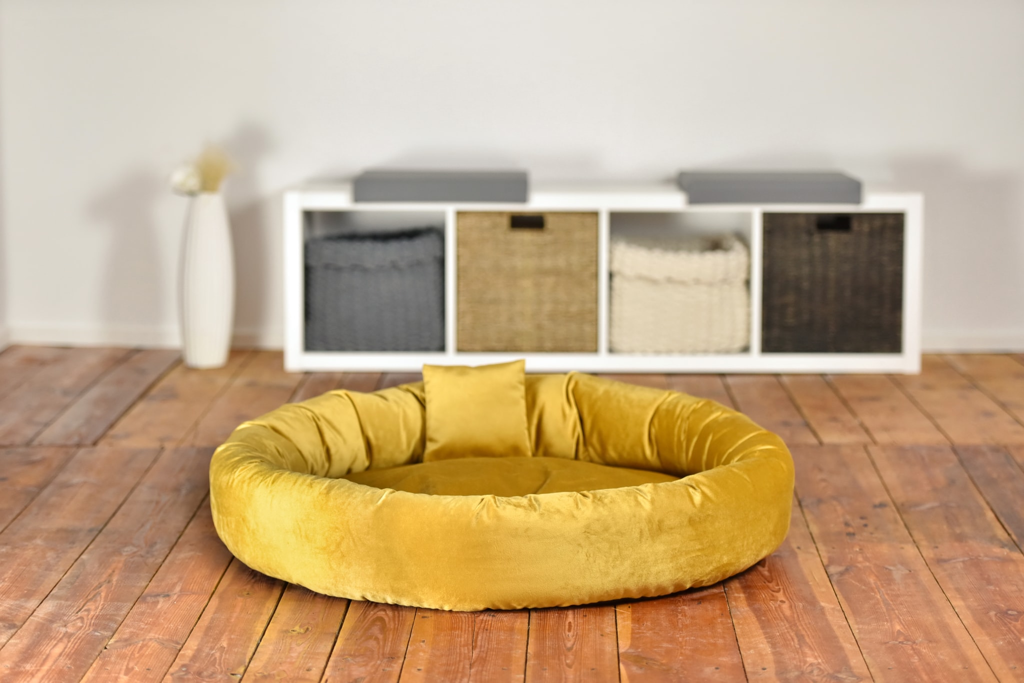 Rohrschneider – RS 22236 – Kuschelinsel Velvet senf Gr. S – Senf – Haustiermöbel