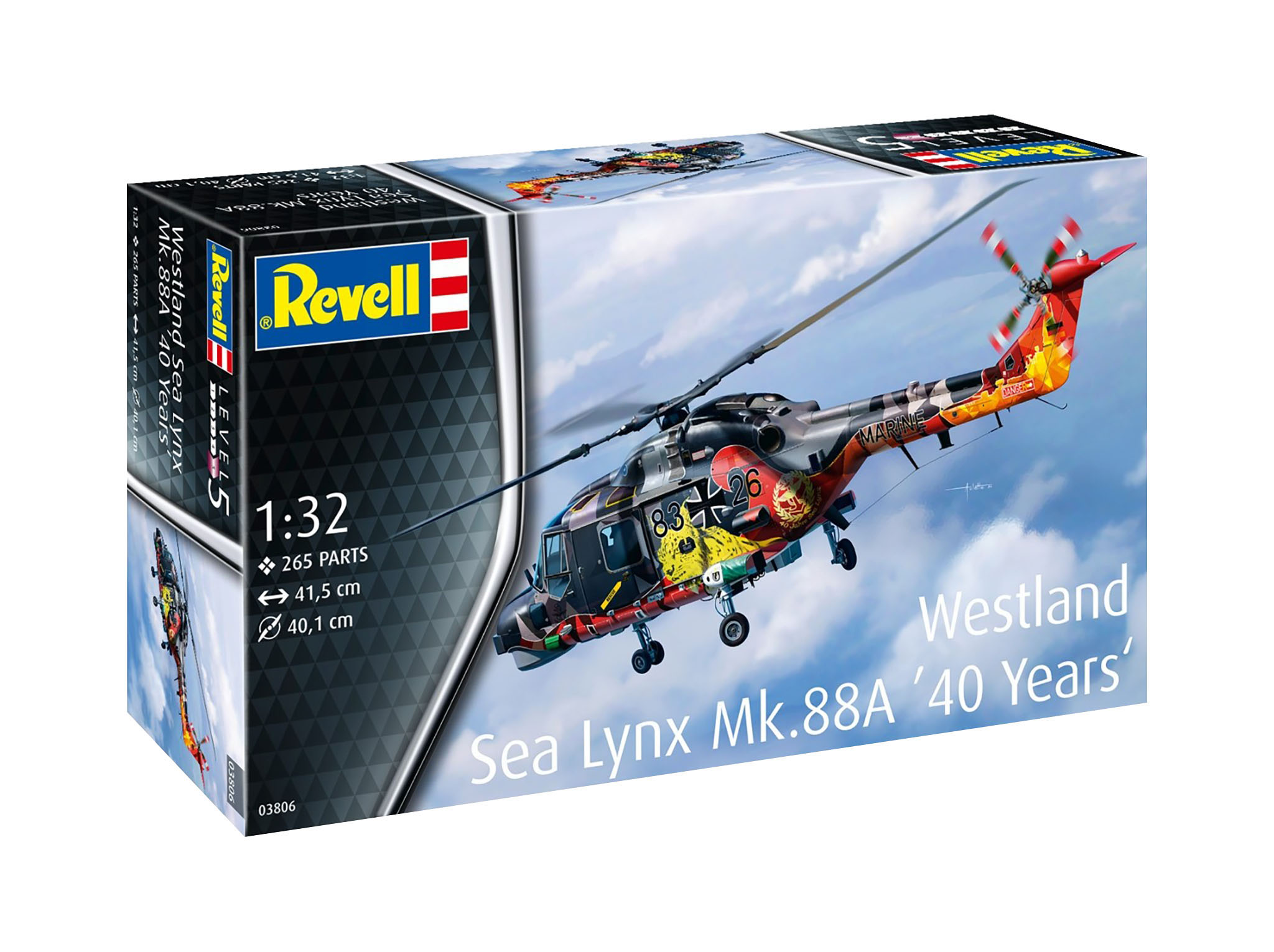 Revell 03806 Westland Sea Lynx MK.88A 40 Years Special Modellbausatz Flugzeug, Hubschrauber, Transport, Fahrzeug