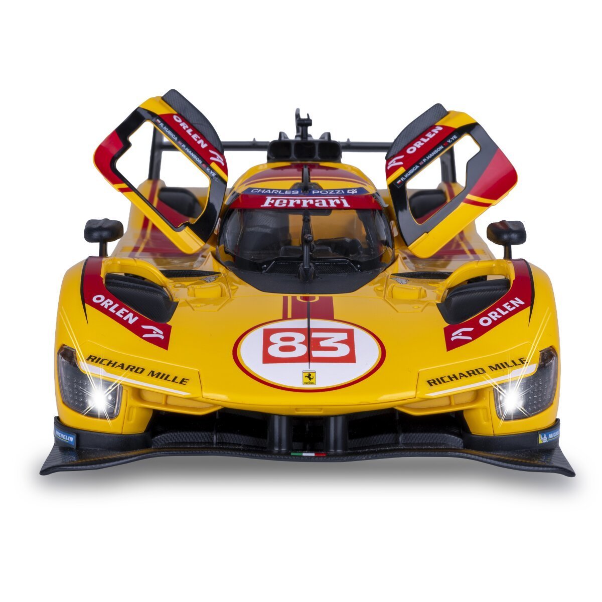 JAMARA Ferrari 499P-N83 1:14 gelb 2,4GHz Tür manuell ab 6 Jahren