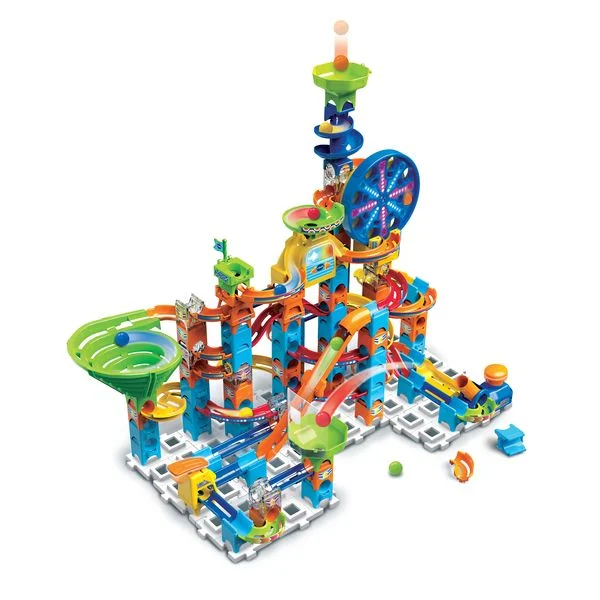 VTech Marble Rush Ultimate Set XL100 E, interaktive Kugelbahn ab 4 Jahren VTech Marble Rush Ultimate Set XL100 E aus mehrfarbigem Kunststoff mit 133 Teilen, motorisiertem Riesenrad, Sound-& Lichtmodulen, 10 MarBalls, fördert Kreativität & Logik ab 4 J.,