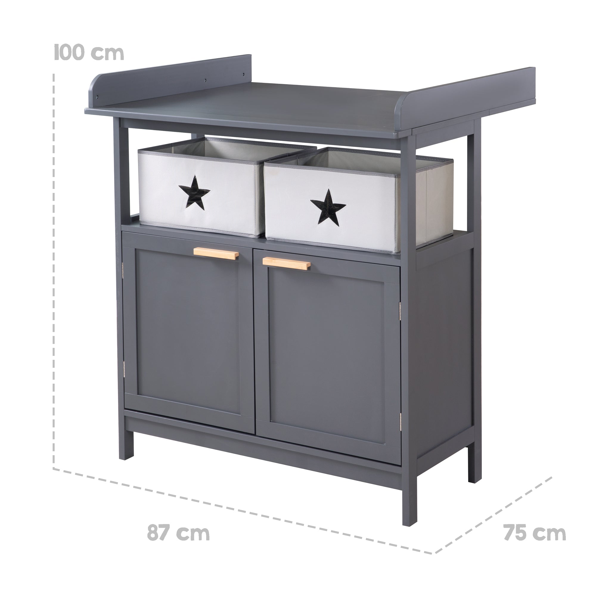 Roba 1711040AN Wickelkommode, Wickelansatz Hamburg anthrazit – Wickelkommode schmal - Produktbild 4
