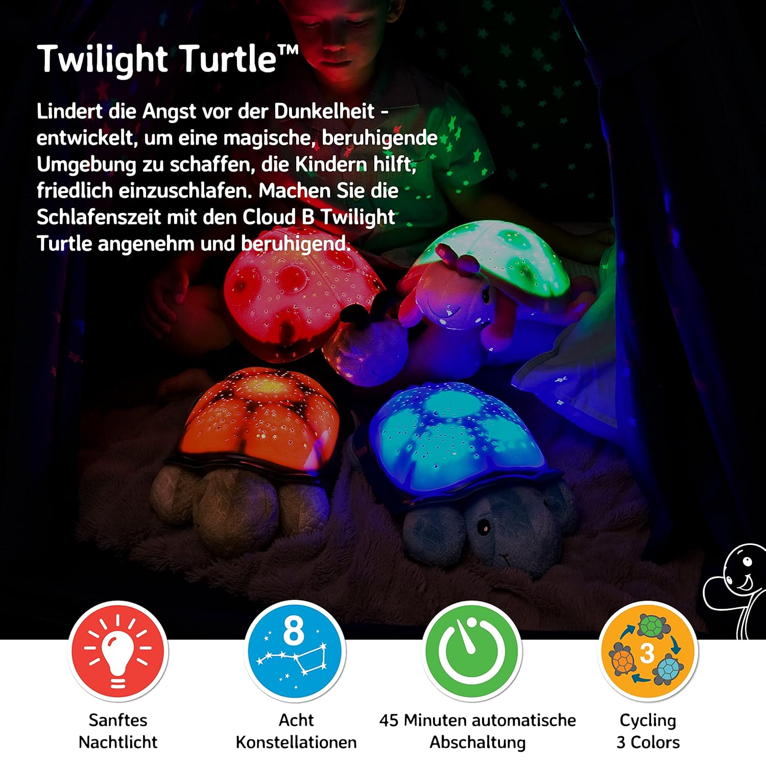 cloud b Einschlafhilfe Twilight Turtle blue, Nachtlicht cloud b Einschlafhilfe Twilight Turtle blue, Nachtlicht