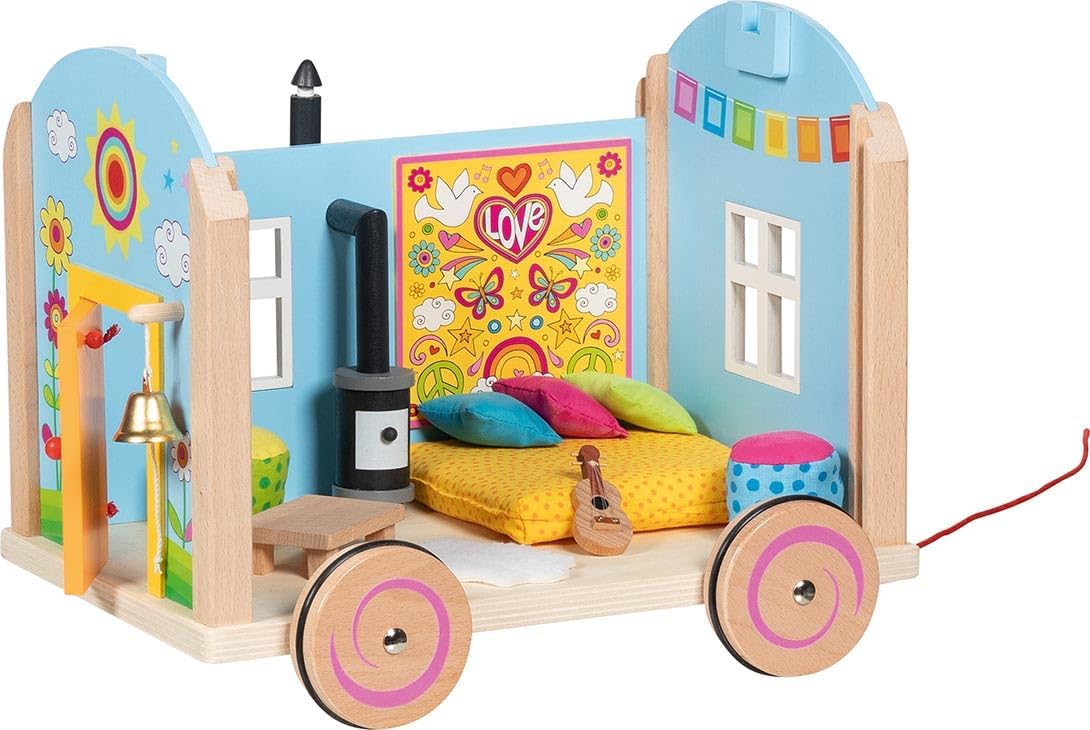GOKI 51440 Wohnwagen Spirit - 12-teiliges Spielset aus Holz & Textil GOKI 51440 Wohnwagen Spirit - 12-teiliges Spielset aus Holz & Textil