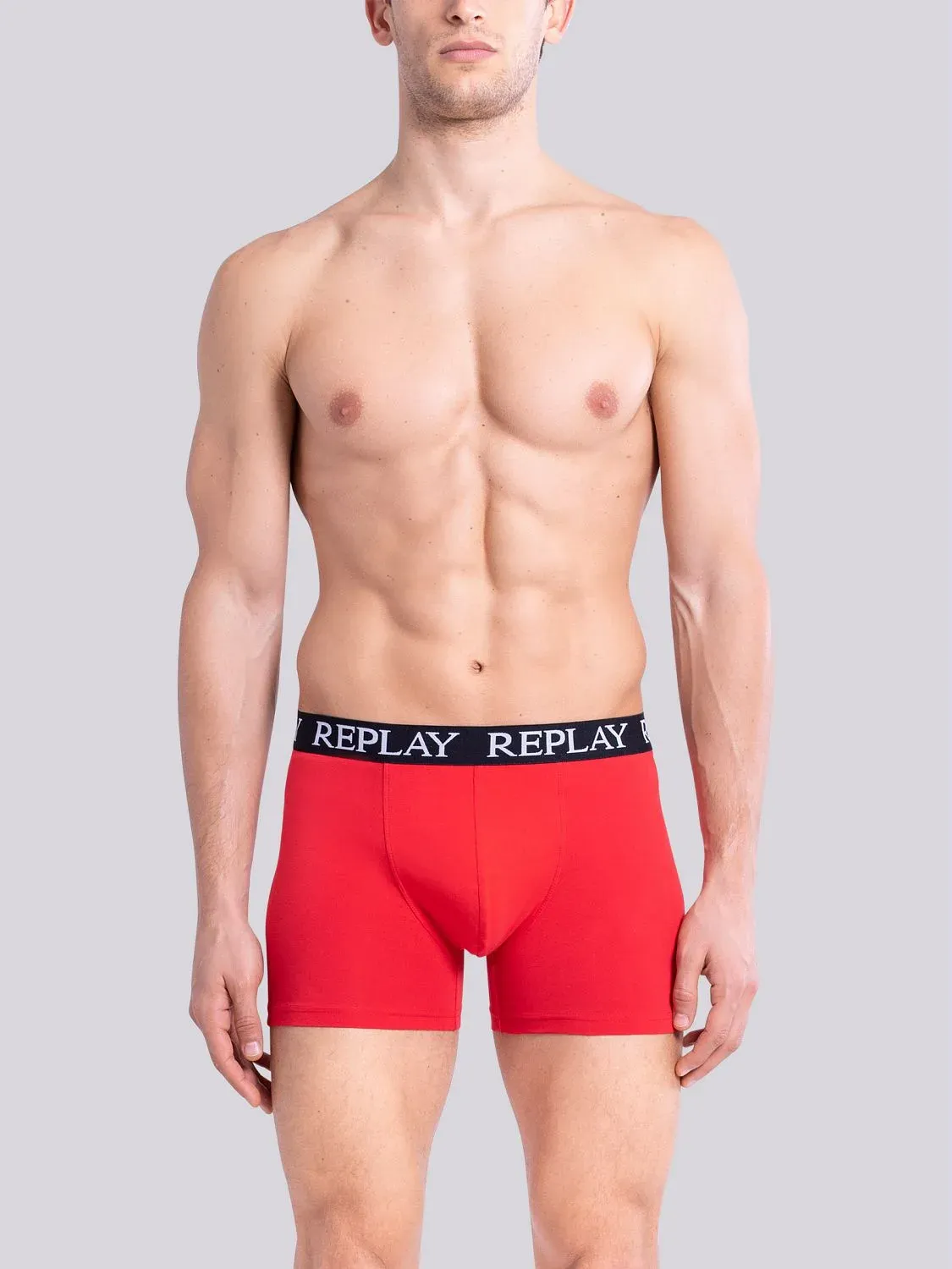 REPLAY Herren Boxershorts I101005BR – Schwarz/Rot, 2er Pack Cotton-Stretch GR. L REPLAY Herren Boxershorts I101005BR – Schwarz/Rot, 2er Pack Cotton-Stretch GR. L
