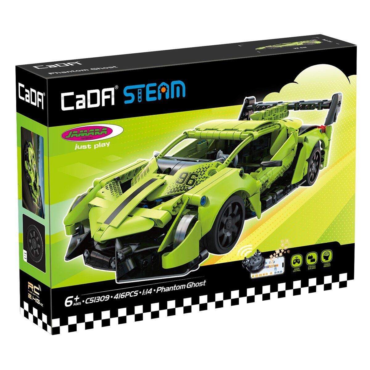 JAMARA CaDA Phantom Ghost 1:14 grün 2,4GHz Bricks ab 6 Jahren