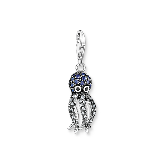 Thomas, Sabo, Anhänger, Charm-Club, Oktopus, Mit, Blauen, Steinen, Zubehor, Ohrring, Schmuck