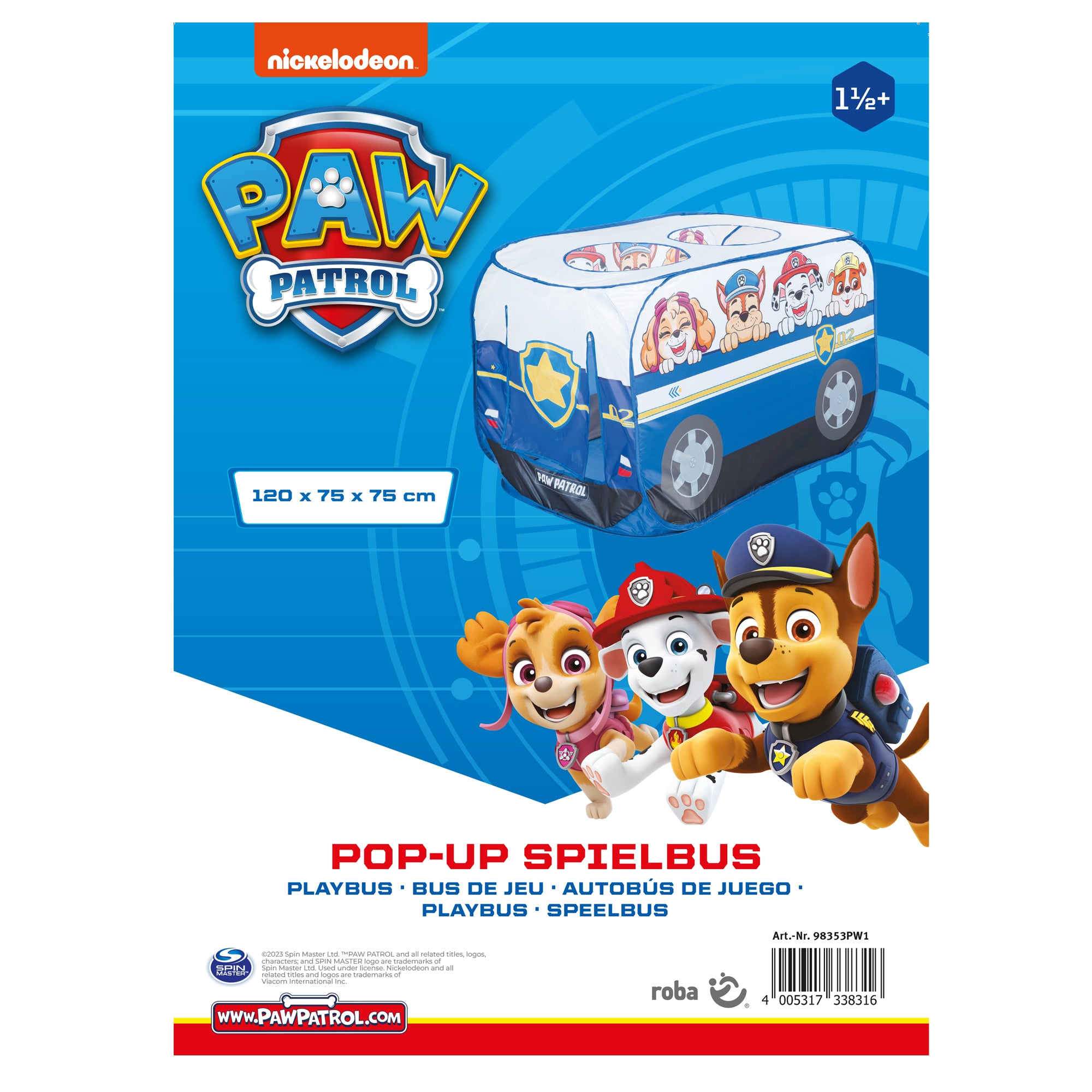 Roba 98353PW1 Pop Up Spielbus Paw Patrol blau – Spielen & Spaß - Bild 10 Roba 98353PW1 Pop Up Spielbus Paw Patrol blau – Spielen & Spaß - Produktbild 10