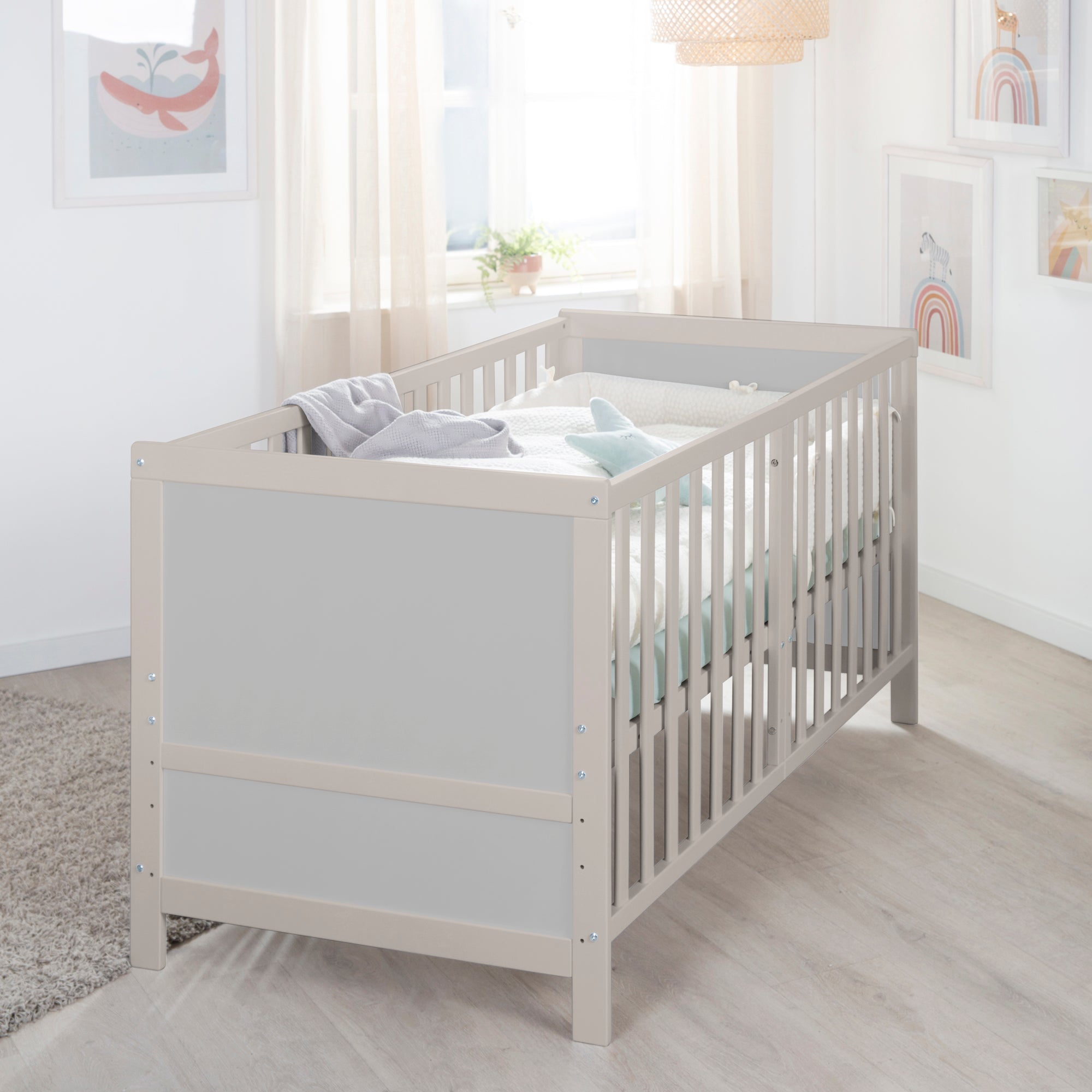 Roba 0194NG Kombi-Kinderbett 70x140 cm natur-grau – Komplettbettsets & Einzelbetten - Bild 2 Roba 0194NG Kombi-Kinderbett 70x140 cm natur-grau – Komplettbettsets & Einzelbetten - Produktbild 2