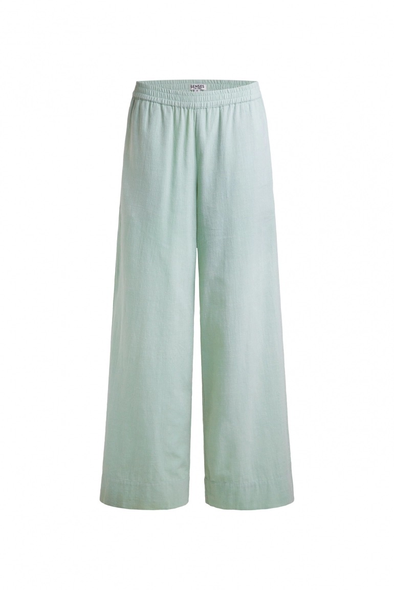 SENSES Wide Leg Hose PO:EM mit Elastikbund pastel lime