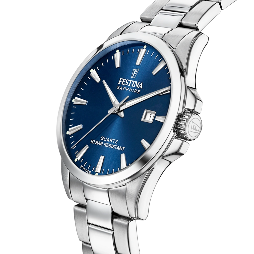 FESTINA Herren Armbanduhr F200243 – Swiss Made Eleganz aus Edelstahl