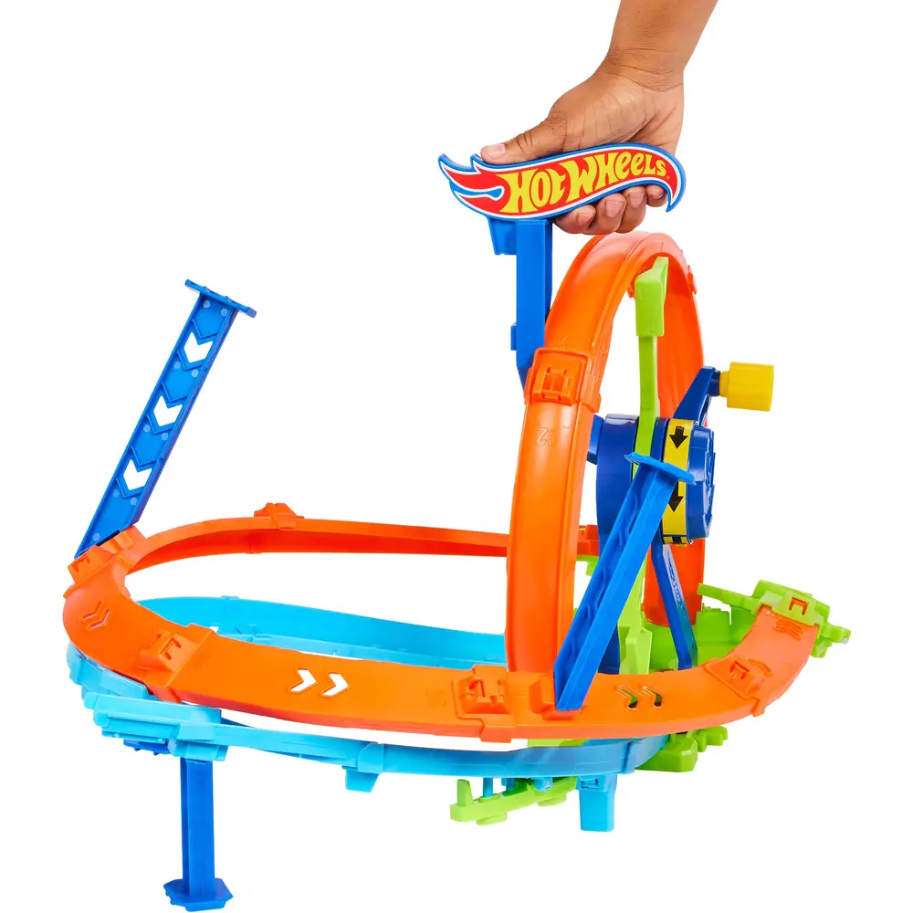 Hot Wheels Schnellstart- und Looping-Spielset mit Die-Cast-Spielzeugauto im Maßstab 1:64, Crash- und Streckenset Hot Wheels Schnellstart- und Looping-Spielset mit Die-Cast-Spielzeugauto im Maßstab 1:64, Crash- und Streckenset