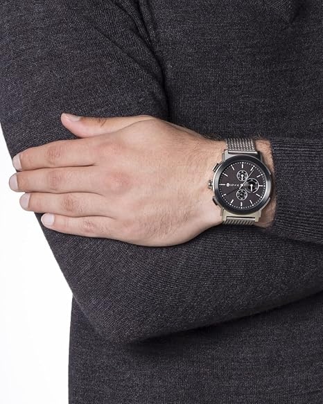 JOOP! Uhr - aus Edelstahl, schwarzes Zifferblatt, Mesharmband, Chronograph, Quarzwerk, Datumsanzeige, wasserdicht bis 50 m, 45 mm, Herren JOOP! Uhr - aus Edelstahl, schwarzes Zifferblatt, Mesharmband, Chronograph, Quarzwerk, Datumsanzeige, wasserdicht bis 50 m, 45 mm, Herren