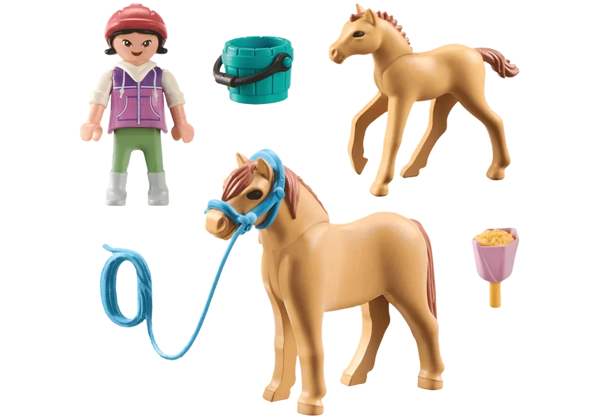 PLAYMOBIL 71498 Kind Mit Pony Und Fohlen