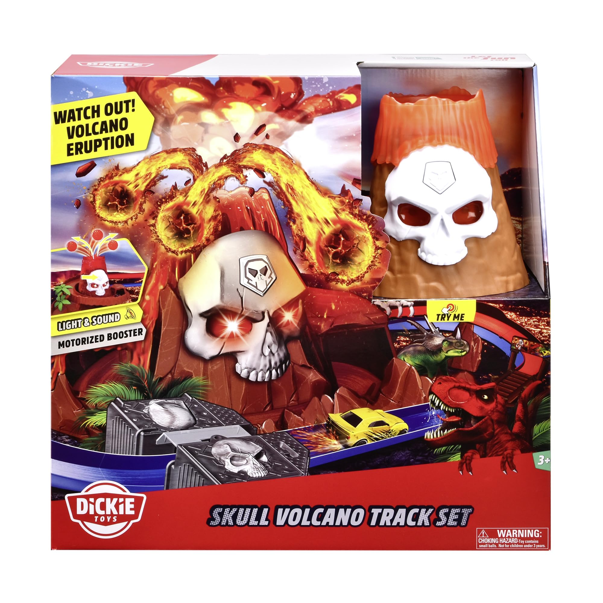 Dickie Skull Vulcano Track Set - Abenteuer-Rennbahn mit Licht. Sound & Dino-Zubehör 203336000