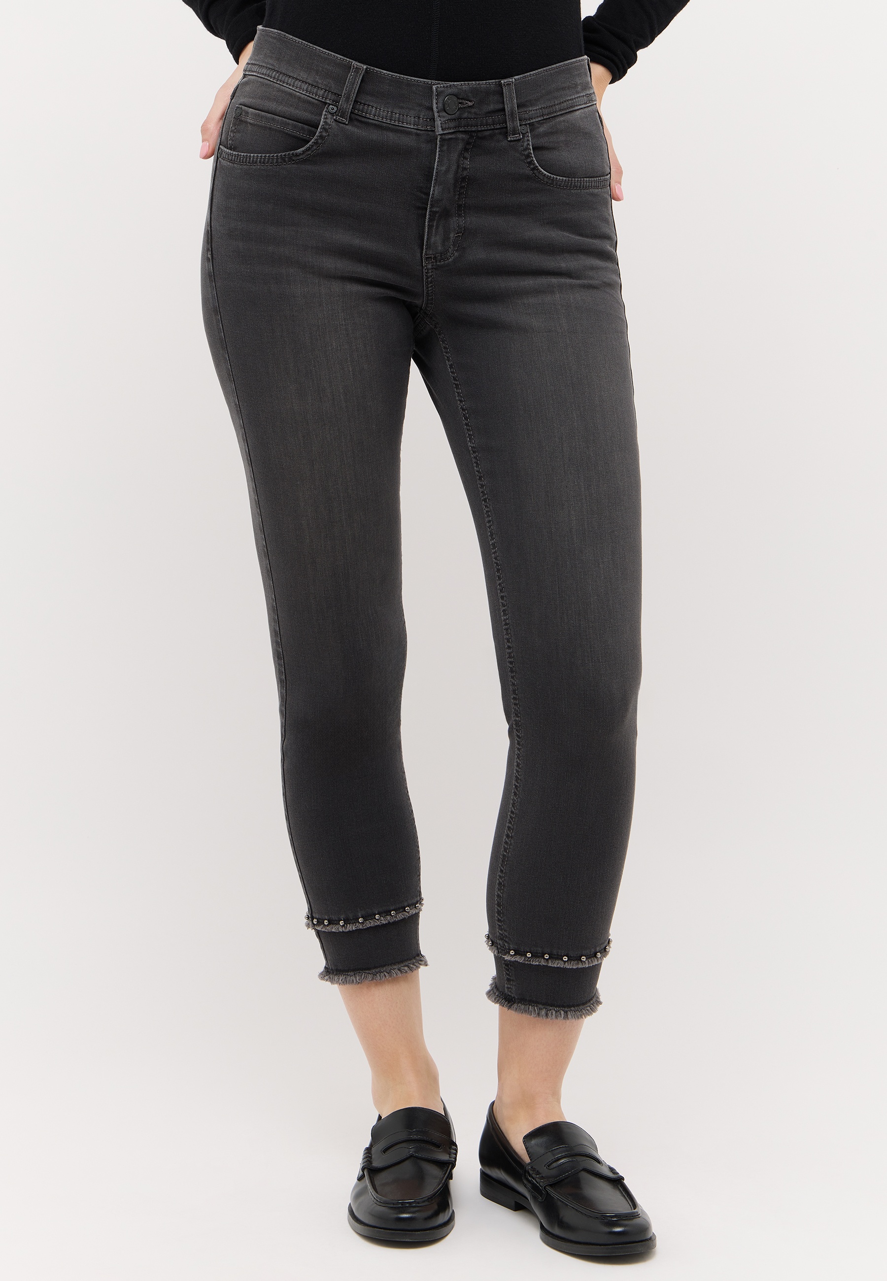 ANGELS 346681507 Damen Jeans Ornella Edgy 7/8 Slim Fit - Grau - 1 ANGELS 346681507 Damen Jeans Ornella Edgy 7/8 Slim Fit - Grau - 1