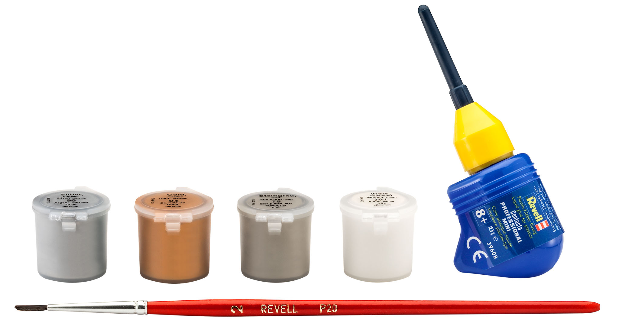 Revell 03701 Apollo 11 Lunar Module Eagle Modellbausatz Pinsel, Gerät, Werkzeug, Behälter für Farbe