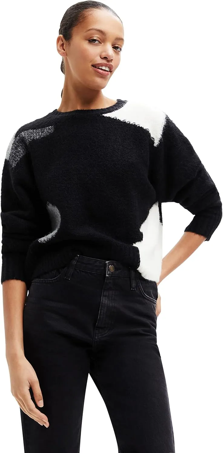Desigual Damen Pullover - Strickpullover mit geometrischem Design 22WWJF142000 GR. M Desigual Damen Pullover - Strickpullover mit geometrischem Design 22WWJF142000 GR. M