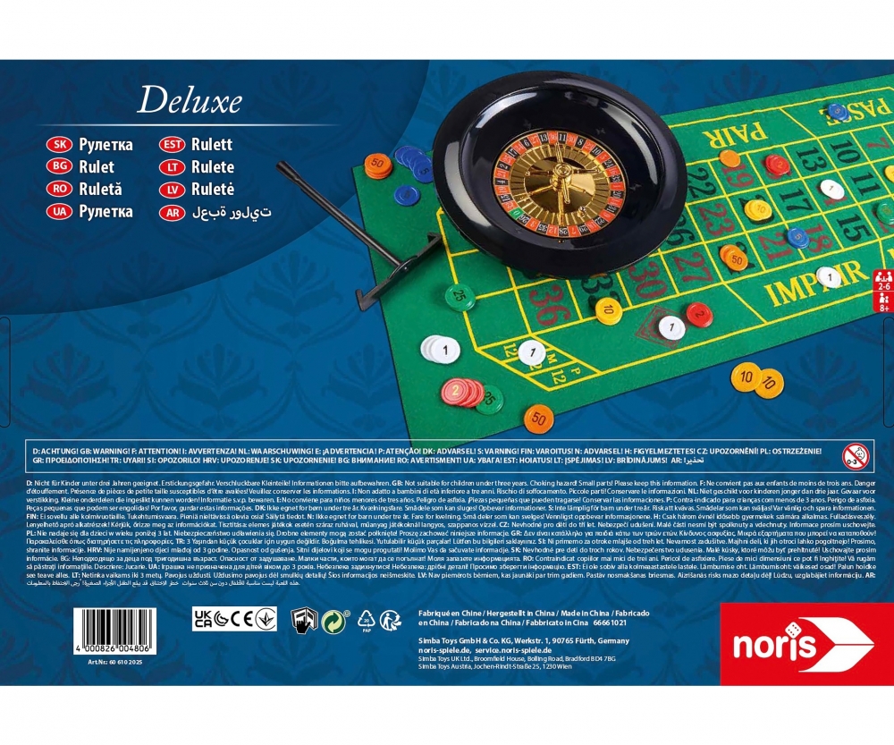 Noris Deluxe Set - Roulette 25cm Noris Deluxe Set - Roulette 25cm