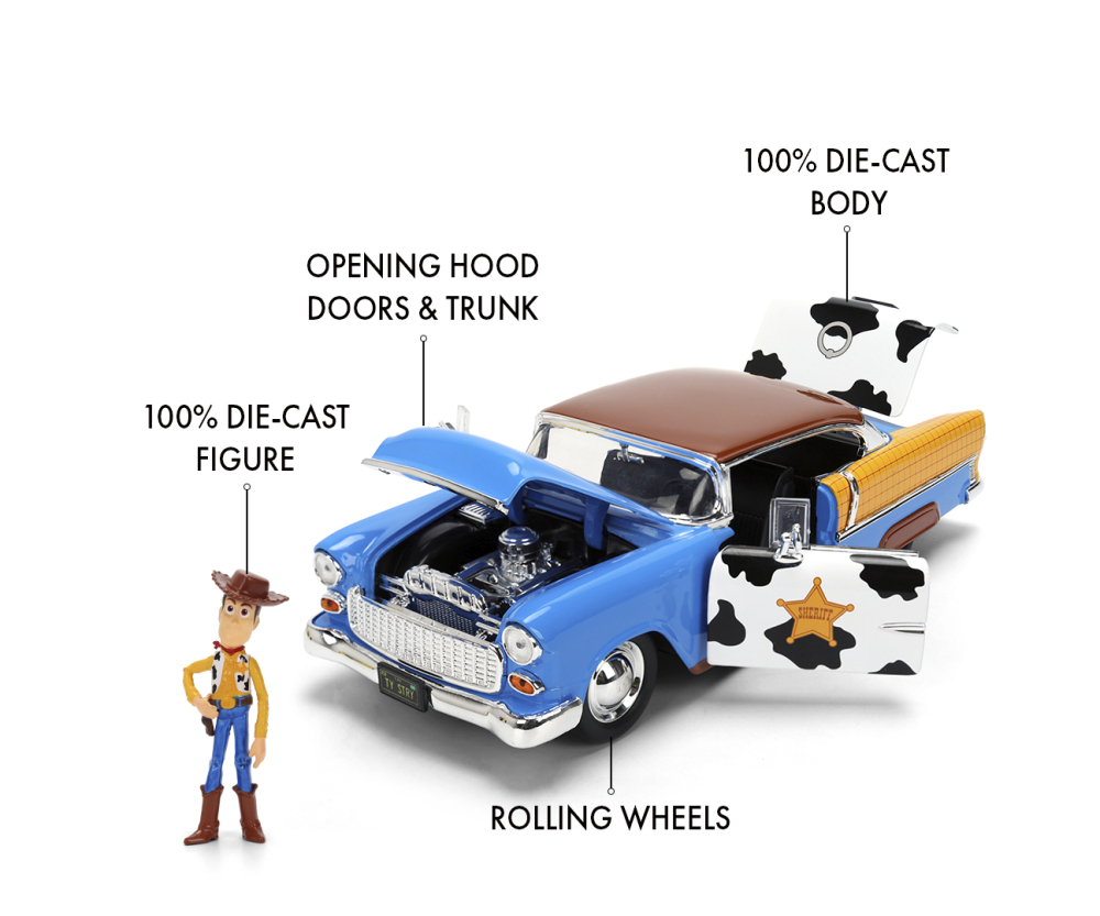 Jada Toy Story Woody 1955 Chevrolet 1:24 Jada Toy Story Woody 1955 Chevrolet 1:24