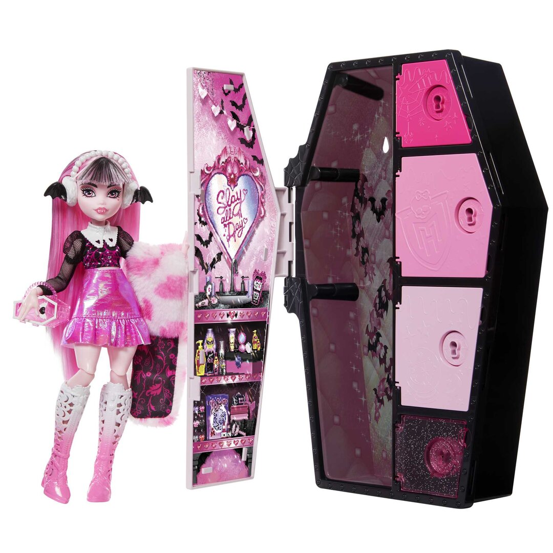 Monster_High_Verborgene_Schätze_Draculaura, Figur, Puppe, Spielzeug, Schuh, Gesicht