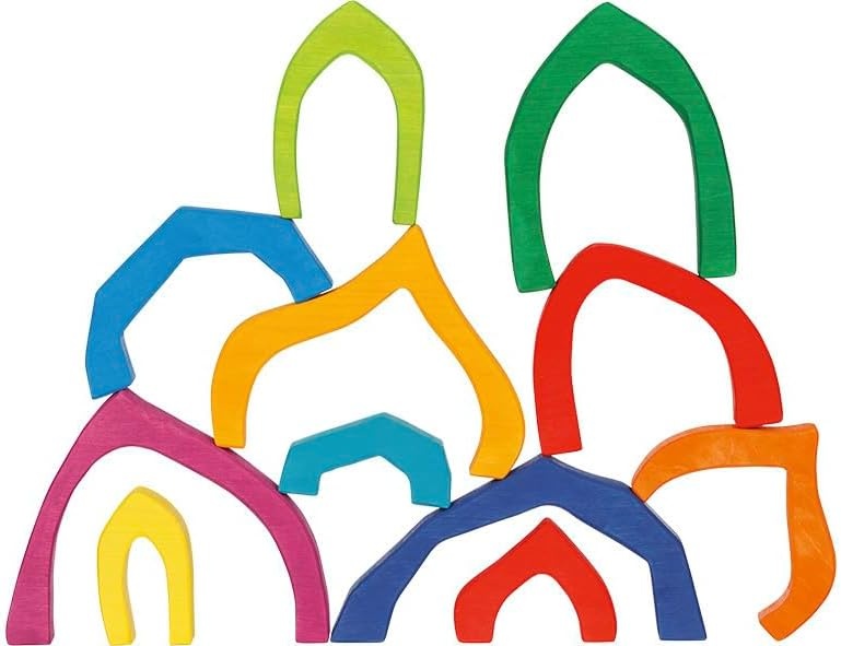 GOKI 58471 Bausteine Vier Jahreszeiten – aus Ahornholz, Made in Europe