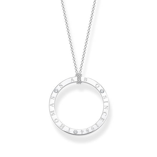 Thomas, Sabo, Kette, Sterling, Silver, Kreis, M., Weißen, Steinen, Silber, Länge, 90, Cm, Ke1877-051-14, Zubehor, Schmuck, Halskette, Diamant, Anhänger