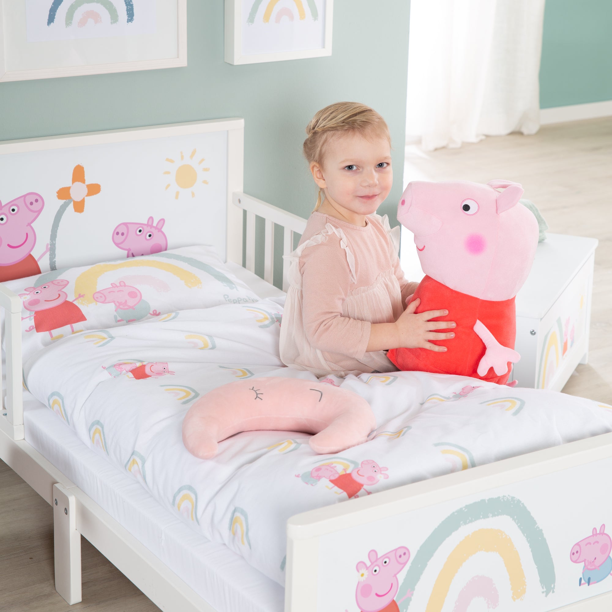 Roba 20330PP1 Komplettbett, 70x140 cm Peppa Pig weiß – Toddler Betten - Bild 9 Roba 20330PP1 Komplettbett, 70x140 cm Peppa Pig weiß – Toddler Betten - Produktbild 9