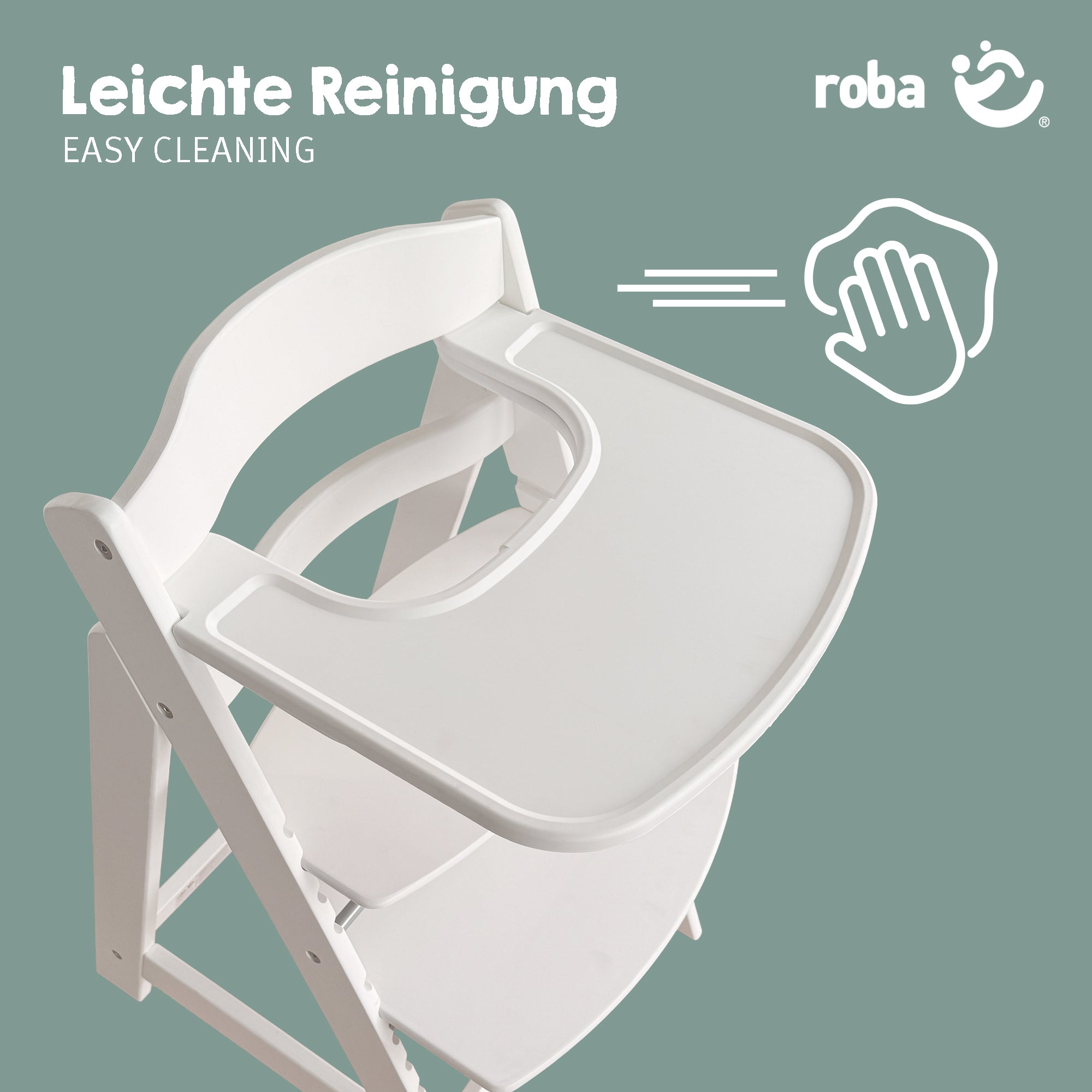 Roba 0081WE Plastikessbrett weiß – Hochstuhl - Bild 8 Roba 0081WE Plastikessbrett weiß – Hochstuhl - Produktbild 8