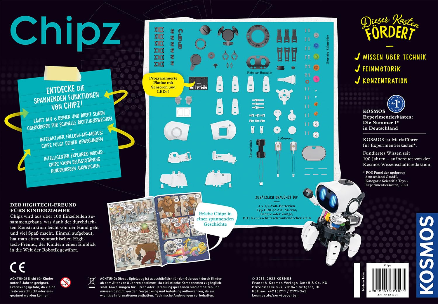 Kosmos Chipz - Intelligenter Roboter-Bausatz Mit Sensoren Für Kinder Ab 8 Jahren 621001 Werbung, Plakat