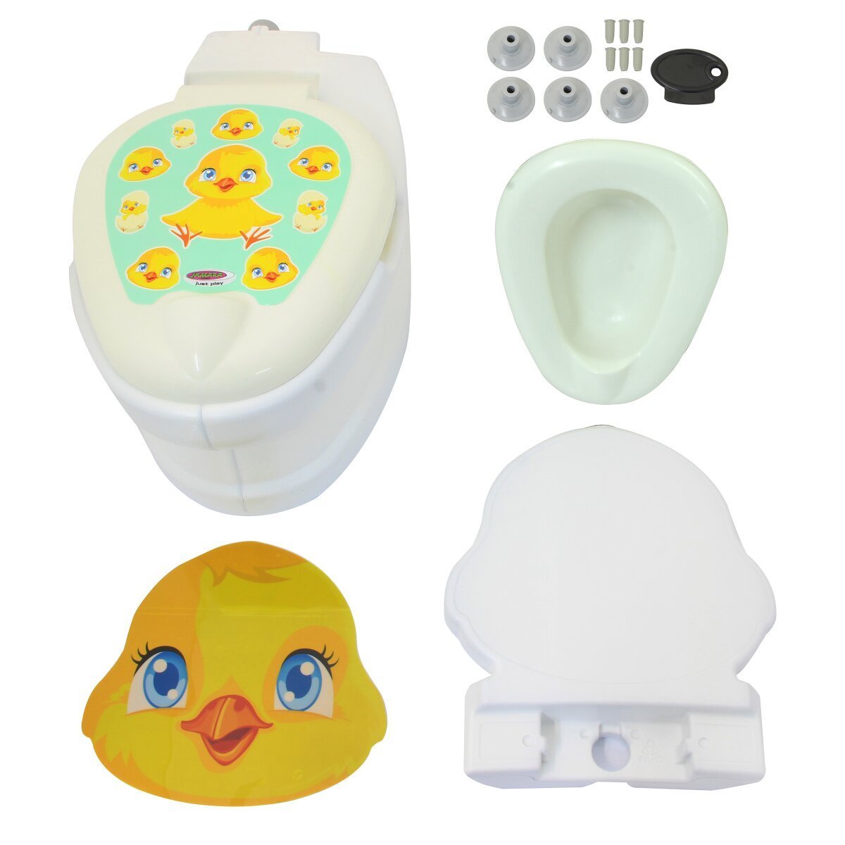 JAMARA Meine kleine Toilette Küken mit Spülsound und Toilettenpapierhalter ab 18 Monaten