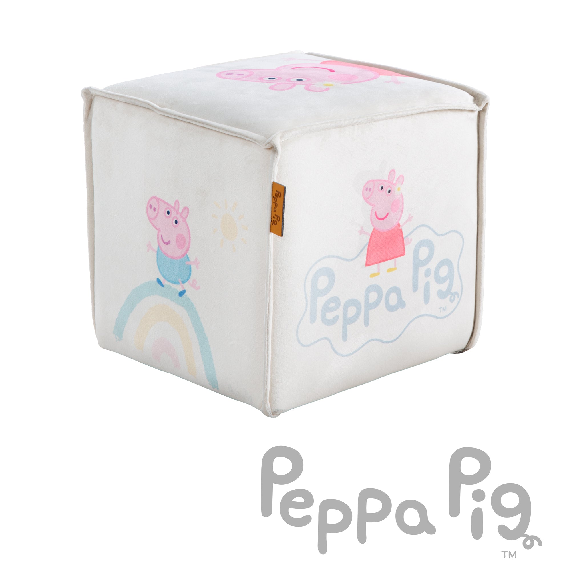 Roba 450134PP1 Kinderhocker in Würfelform Peppa Pig beige – Spielmöbel - Produktbild 7