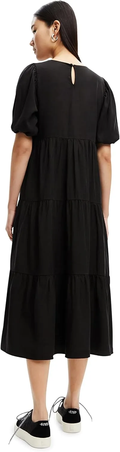 Desigual Damen Kleid 22WWVW302000– Schwarzes Kleid mit -Ausschnitt Herz GR. S Desigual Damen Kleid 22WWVW302000– Schwarzes Kleid mit -Ausschnitt Herz GR. S