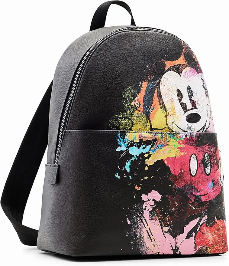 Desigual Damen Rucksack - Schwarzer Rucksack mit Disney Mickey Mouse Print 23SAKP132000 Desigual Damen Rucksack - Schwarzer Rucksack mit Disney Mickey Mouse Print 23SAKP132000