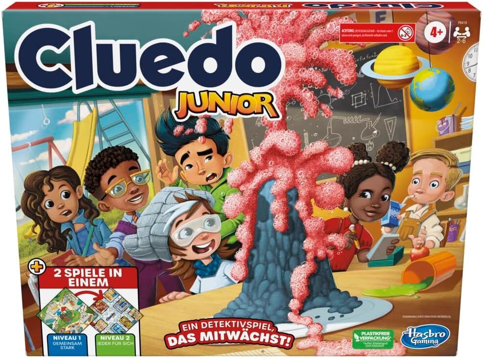 Cluedo Junior, 2-seitiges Spielbrett, 2 Spiele in einem, Detektivspiel für Kinder, Kinderbrettspiel, Junior Spiele Buch, Comics, Veröffentlichung, Puppe, Person