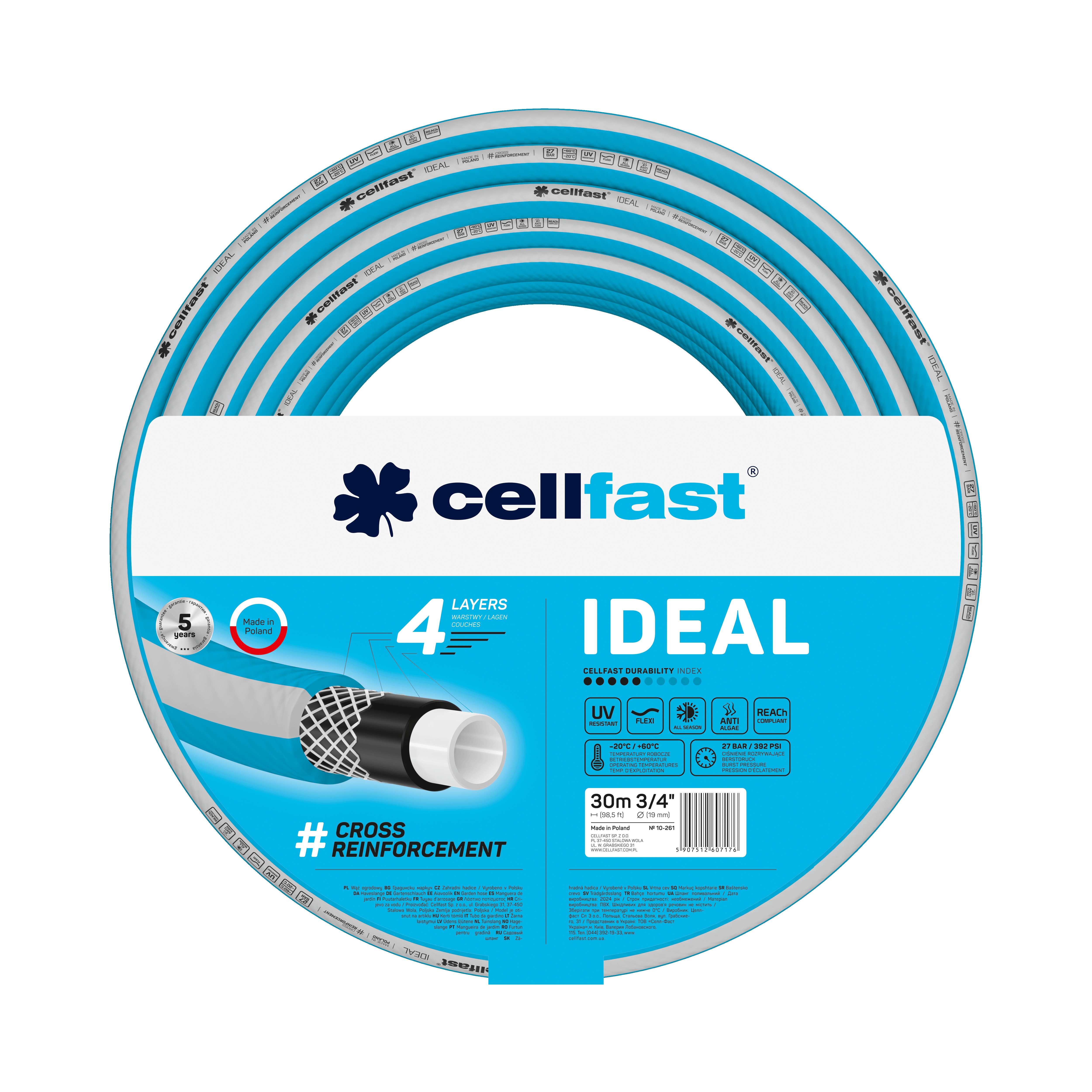 Cellfast 4-lagiger Gartenschlauch IDEAL 3/4" 30 m