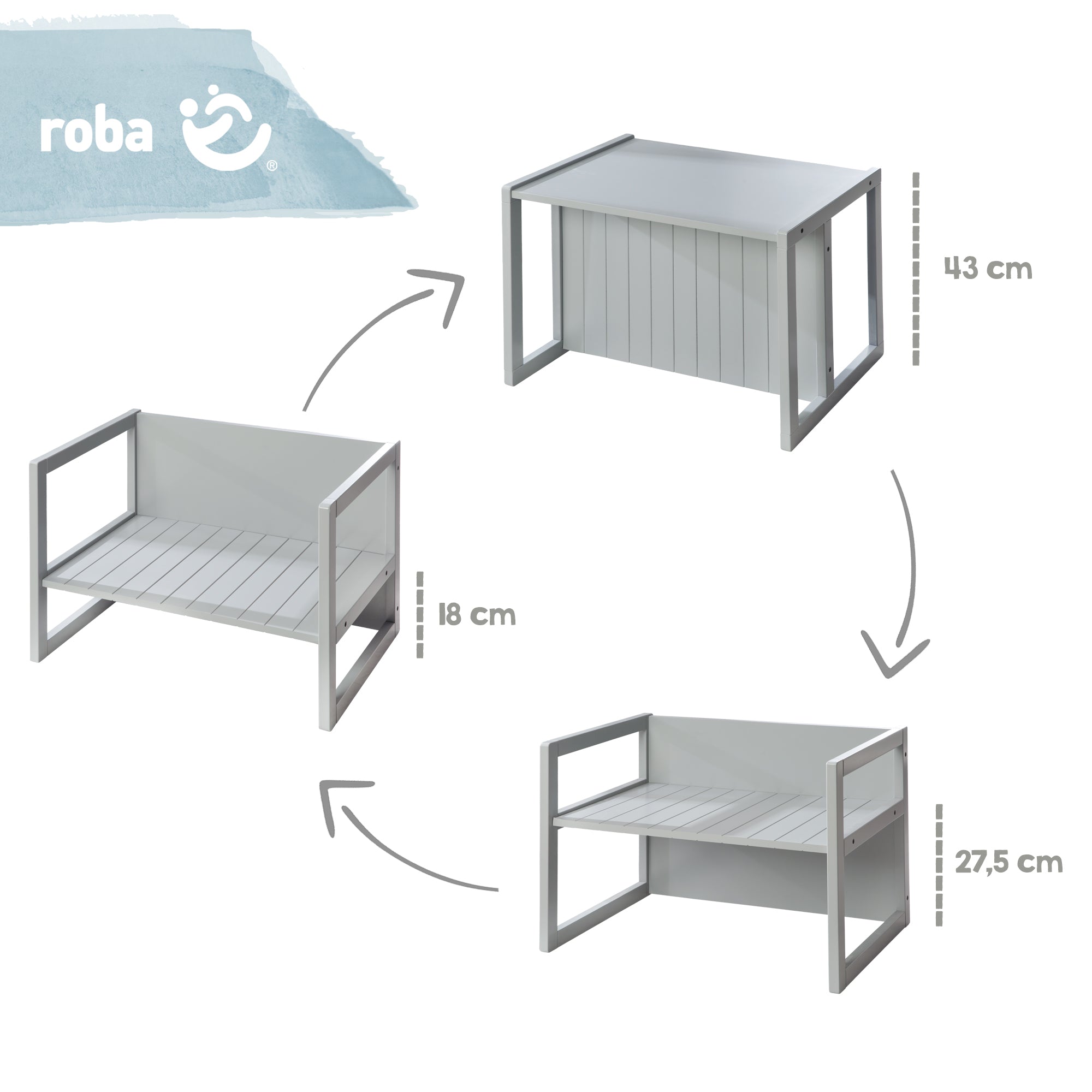Roba 3041GA Sitzbank/ Tisch grau – Spielmöbel - Bild 6 Roba 3041GA Sitzbank/ Tisch grau – Spielmöbel - Produktbild 6